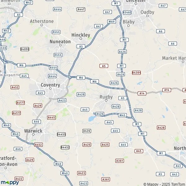 Map Rugby map of Rugby (CV21 4) and practical information